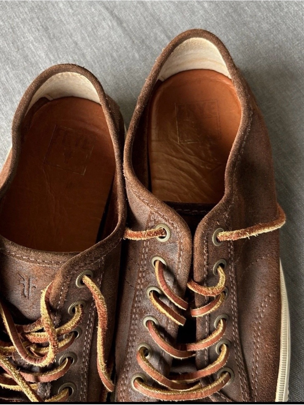 Frye Miller Lowe Lace Men's 10 Brown Leather Suede Casual Sneakers - Picture 7 of 9